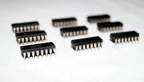 Microchip on a white background Stock Photos
