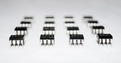 Microchip on a white background 库存照片