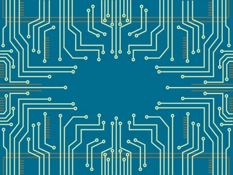 Microchipmicrochip line technology and space abstract background Stock Illustration