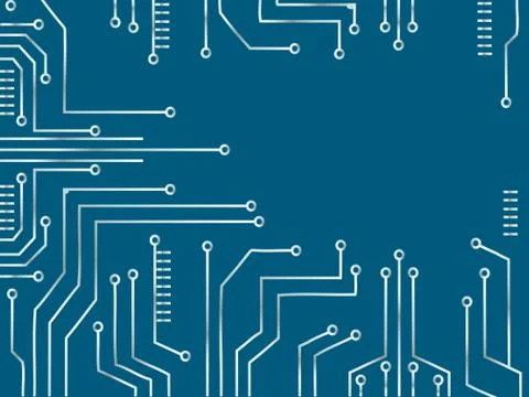 Microchipmicrochip line technology and space abstract background Illustrazione stock