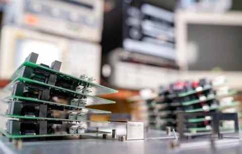 Microchips are stacked on top of each other 写真素材