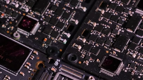 Microchips background slowly macro tracking shot. Stock Footage 246951679