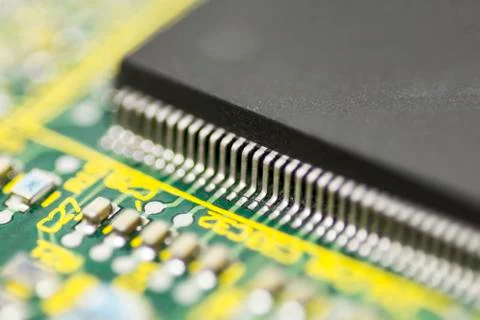 Microchips on a board Stock Photos