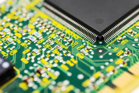 Microchips on a board Stock Photos