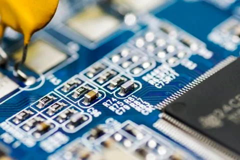 Microchips on a board Stock Photos