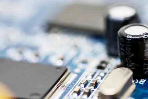 Microchips on a board Stock Photos