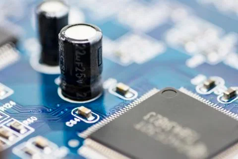 Microchips on a board Stock Photos