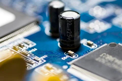 Microchips on a board Stock Photos