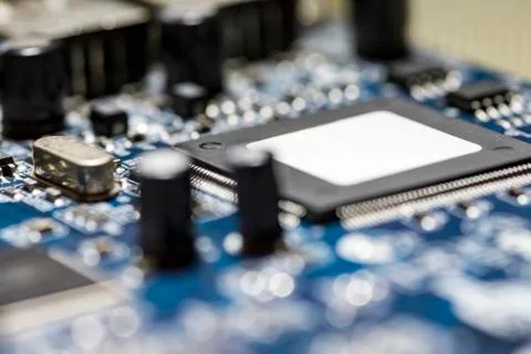 Microchips on a board Stock Photos