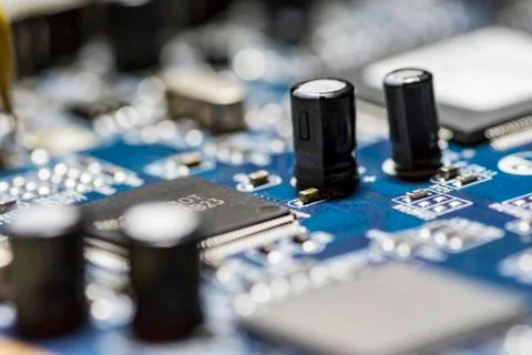 Microchips on a board Stock Photos