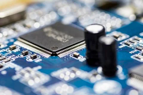 Microchips on a board Stock Photos