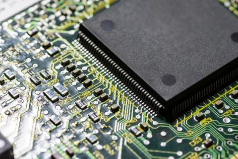 Microchips on a board Stock Photos