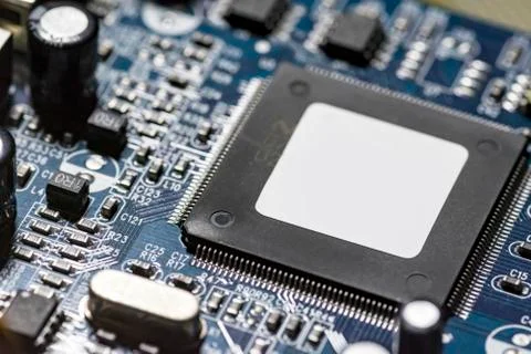 Microchips on a board Stock Photos