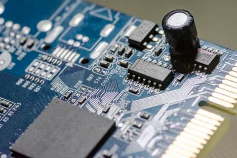 Microchips on a board Stock Photos