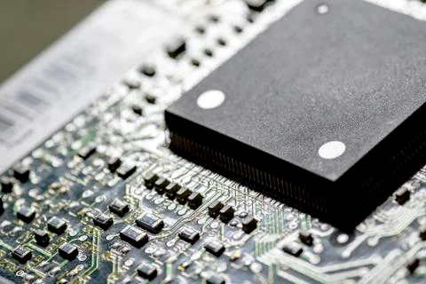 Microchips on a board Stock Photos