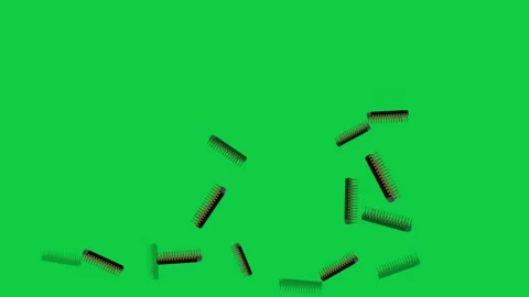 Microchips falling down on green screen background. Stock Footage 337326575