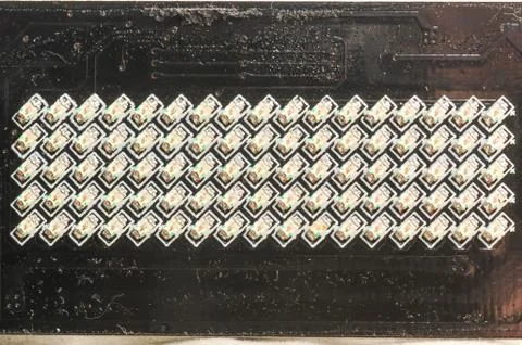 Microchips with light diodes in macro shot Stock Photos