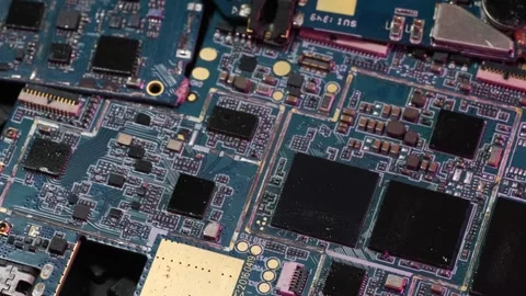 Microchips for phones and tablets Close-up Stock Footage 270457707