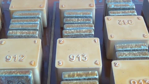 Microchips of the radio components mounted on the board close-up Video stock 115500275