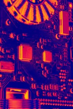 Microchips with ultrared effect Stock Photos