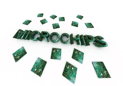 Microchips Word Illustrazione stock