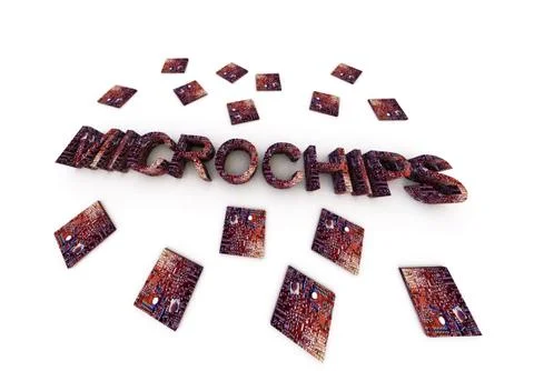Microchips Word Stock Illustration