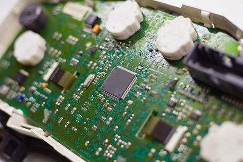 Microcircuit of car speedometer Foto stock