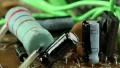 Microcircuit chip with electronic components HD Footage