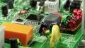 Microcircuit chip with electronic components HD Footage