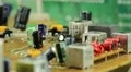 Microcircuit chip with electronic components HD Footage