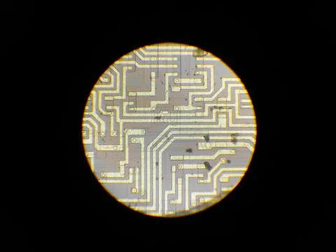 Microcircuit core, view from a microscope. 写真素材