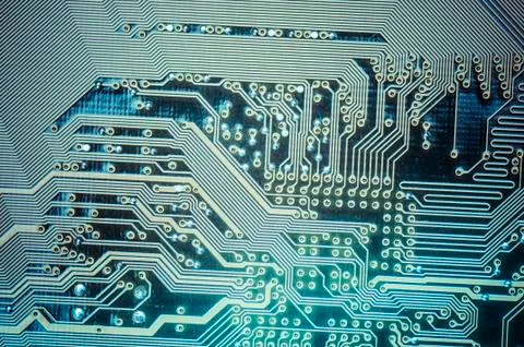 Microcircuit, motherboard, computer and electronics modern background Foto stock
