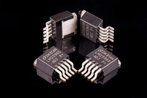 Microcircuits on black Stock Photos