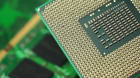 Microcircuits computer processor Stock Footage 148610910
