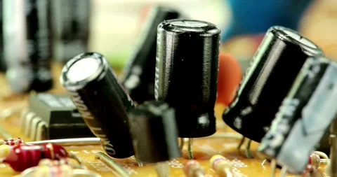 Microcircuits macro computer technology micro pc board footage Video stock 336585386