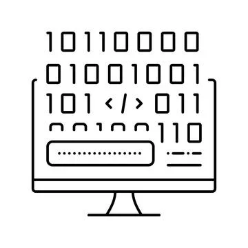 Microcode development line icon vector illustration Illustrazione stock