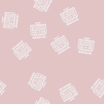 Microcode development line seamless pattern 스톡 일러스트