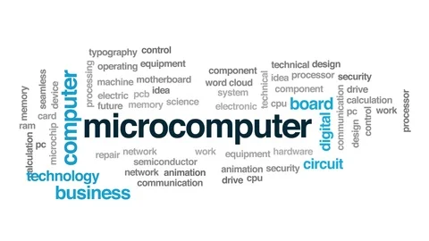 Microcomputer animated word cloud. Kinetic typography. Stock Footage 103692591