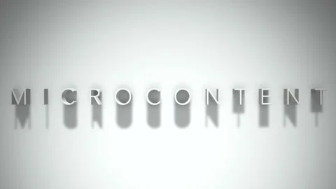 Microcontent 3D title animation white text on a white background Stock Footage 299426774