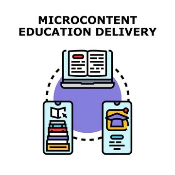 Microcontent education delivery across multiple digital platforms Stock Illustration