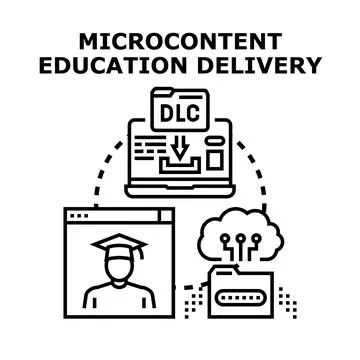 Microcontent education delivery digital online learning Stock Illustration