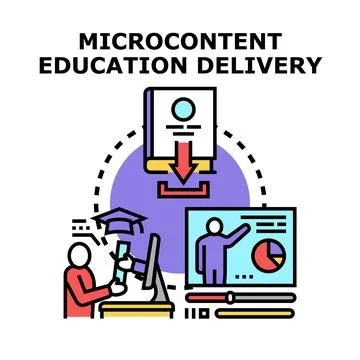 Microcontent education delivery for online learning platform Stock Illustration