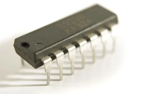 Microcontroler chip close up Stock Photos