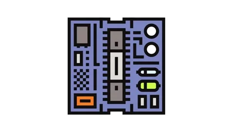 Microcontroller connected board Stock Footage 326113519
