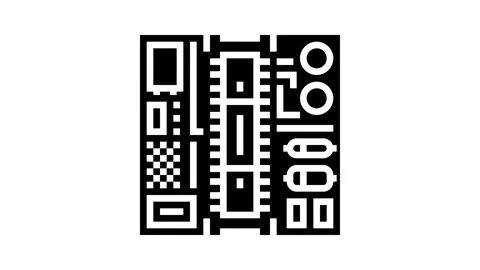 Microcontroller connected board glyph icon animation Stock Footage 326139085