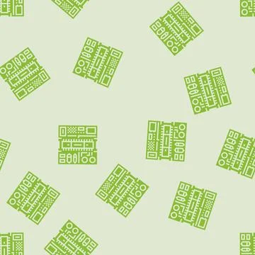 Microcontroller connected board glyph seamless pattern 库存插图