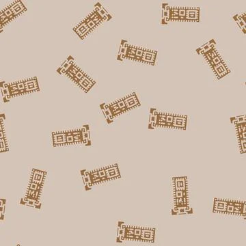 Microcontroller connected board glyph vector seamless pattern Stock Illustration