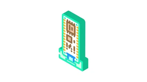 Microcontroller connected board isometric icon animation Stock Footage 327275330
