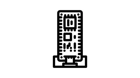 Microcontroller connected board line animation Stock Footage 326748149
