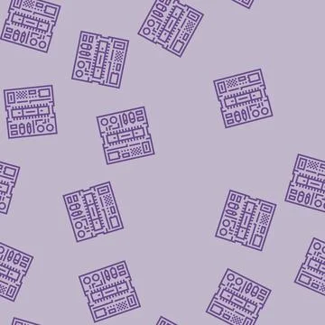 Microcontroller connected board line seamless pattern 库存插图